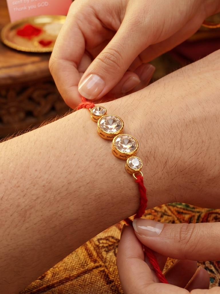 Traditional Rakhi For Bhaiya/Bhabhi Red Thread Rakshabandhan Rakhie (Pack Of 2) Rakhee Rakshasutra : 152-L1R1-10-W-2-2026