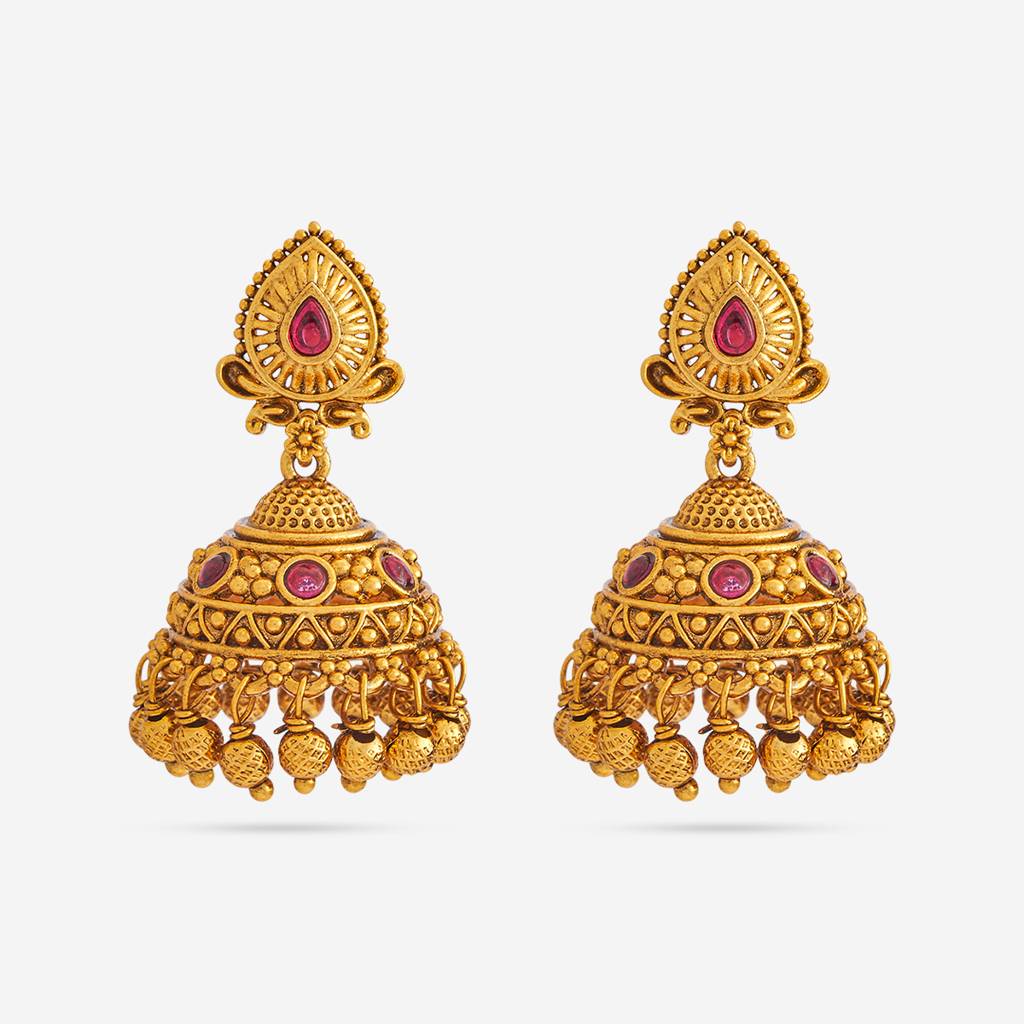 Gold - Plated Festive Antique Earring - 445959 : 445960