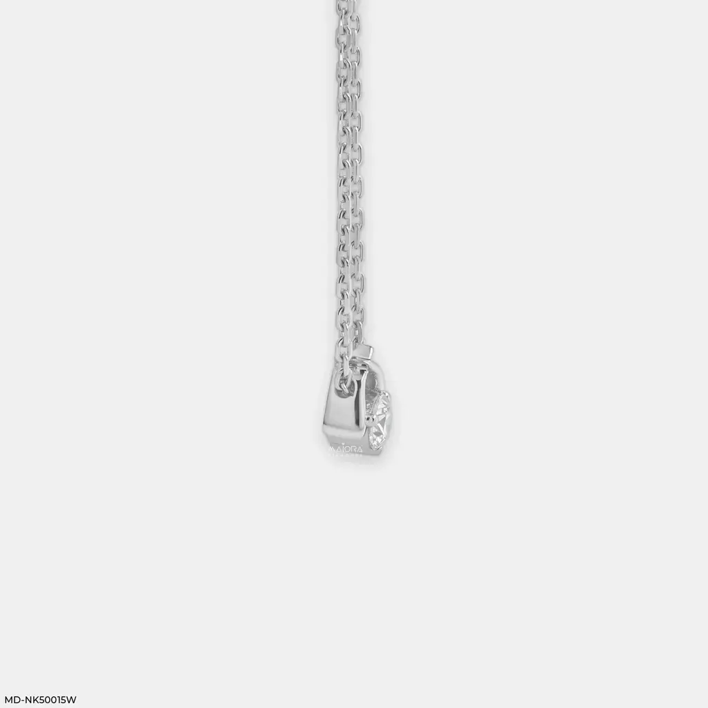 Intertwined V-Bail Lab-Grown Diamond Solitaire Pendant Necklace : MD-NK500015W