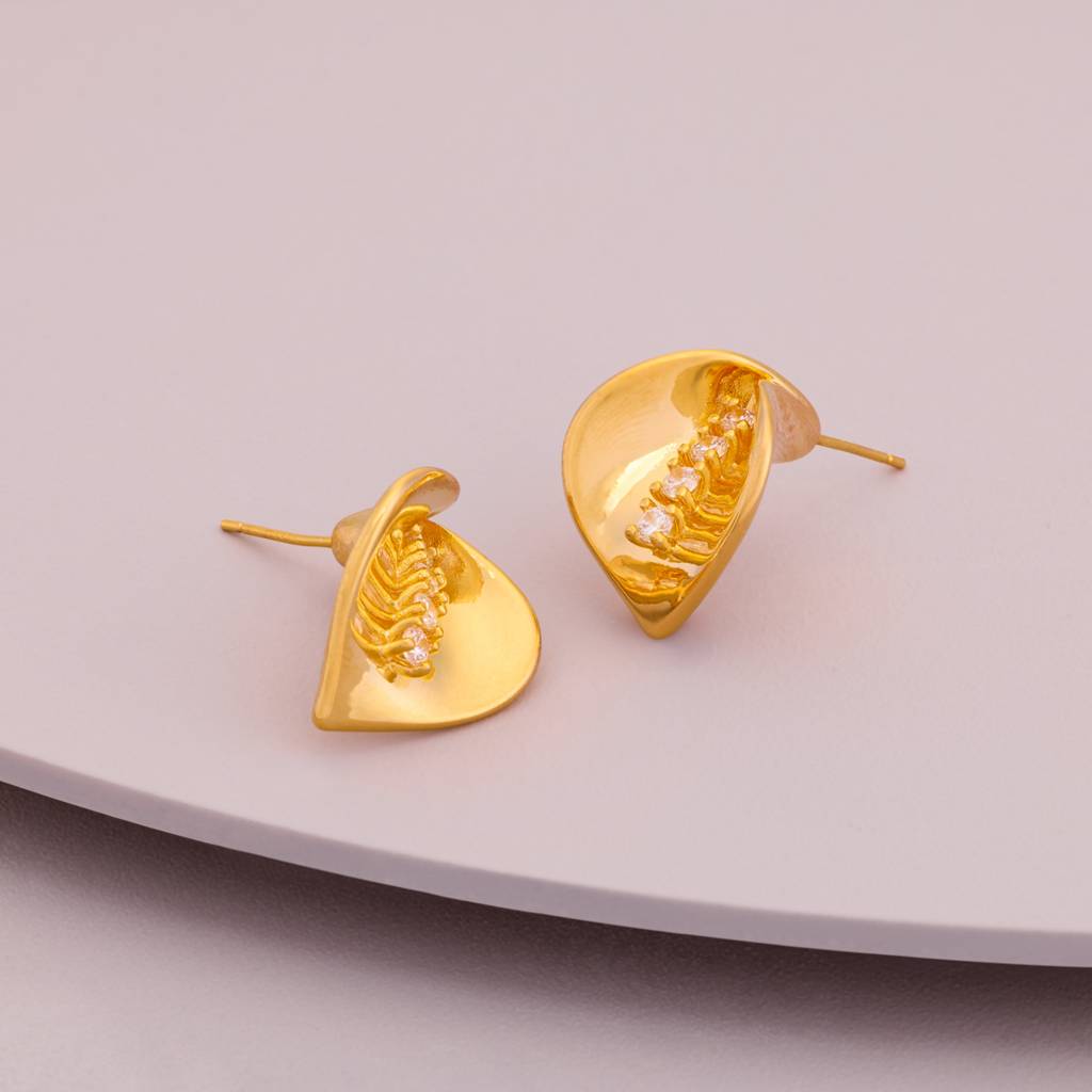 White Gold - Plated Casual Wear Trendy Zircon Earring - 464537 : 464537