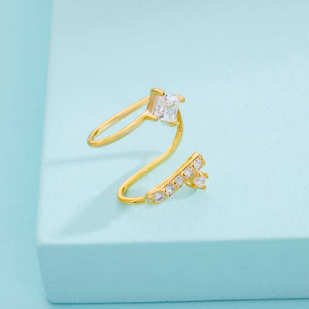White Gold - Plated Casual Wear Trendy Zircon Earring - 460552 : 460552