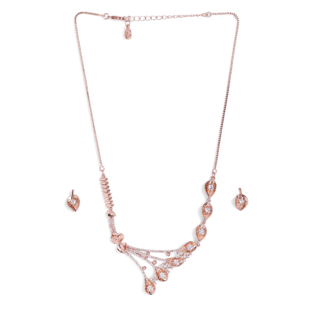Cz Necklace Set Minimal Pendant Style Jewellery  For Women : AD-950-RGWE-NKER