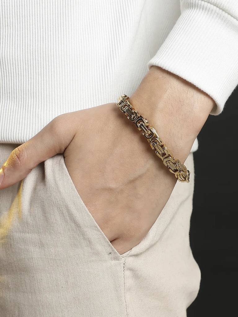 Men'S Twisted Chain Bracelet - Champayne Gold : FABR1101