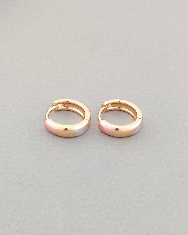 Three Tone Huggie Hoops : E-HU-63-0