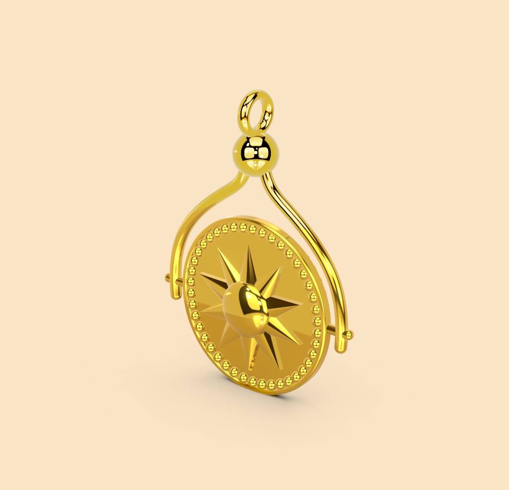 22K Gold Vermeil |Moonveil Pendant (Without Chain)| Pure 925 Sterling Silver With The Thickest Gold Layer : TSPN-MOO-22K-13023