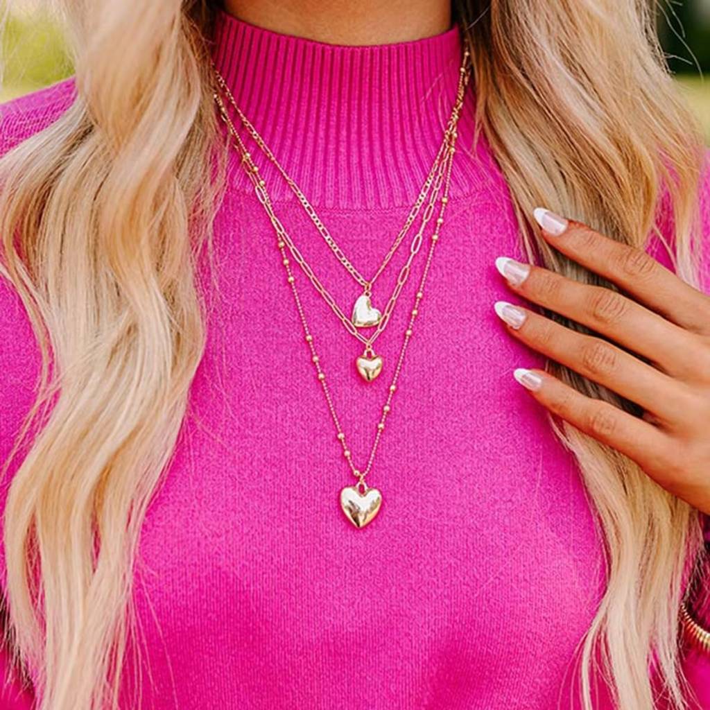 Ishya Heartfall Layered Necklace - Gold | 18K Gold Plated | Waterproof, Hypoallergenic & Anti-Tarnish : DSVDJD05250056