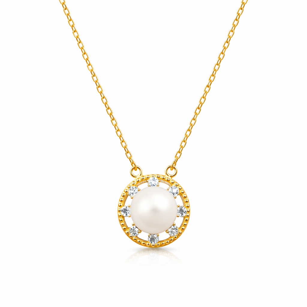 Golden Glow Pearl Pendant – Timeless Elegance : TRPRDJ0115