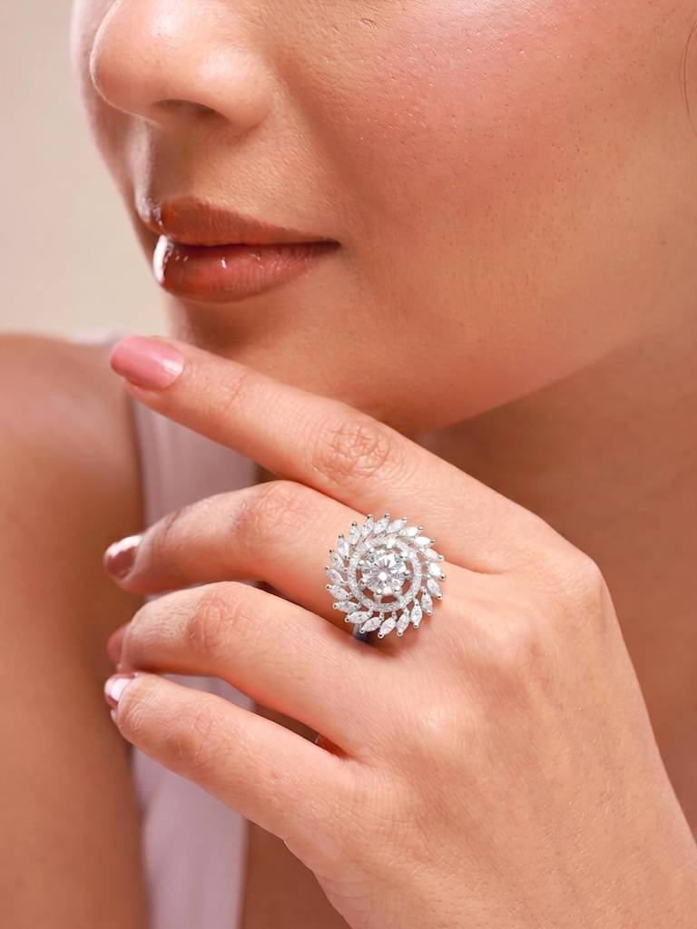 Ethnic Rani Gold Plated Adjustable Fancy Finger Ring For Women : PF04R14SW