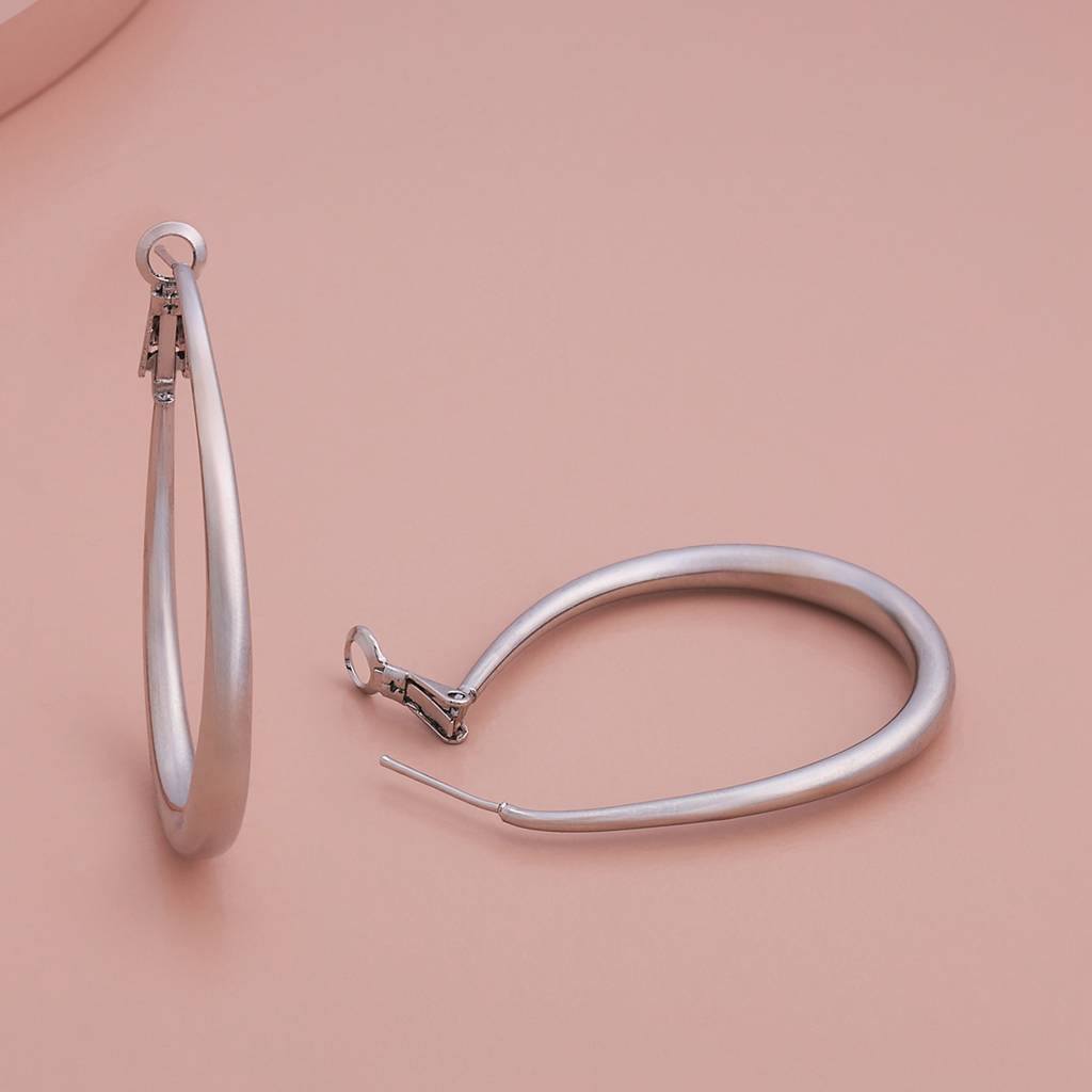 Rhodium - Plated Casual Wear Trendy Earring - 444071 : 444071