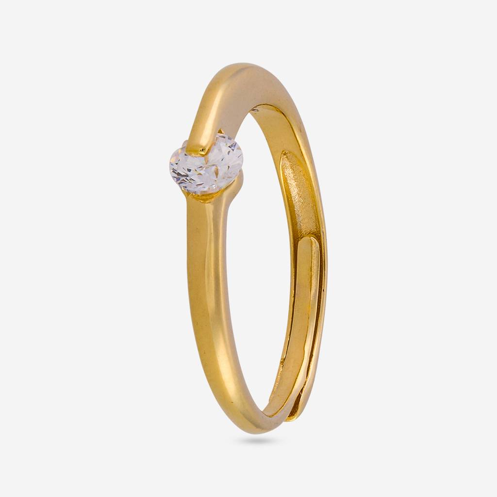 White - Plated Office Wear Silver Finger Ring - 473447 : 473447