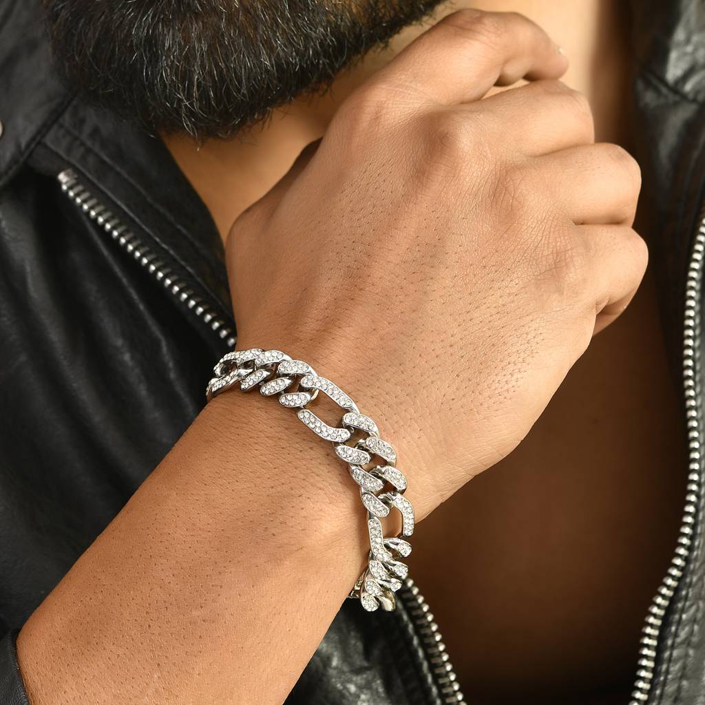 Eclipse Majestic Sparkle American Diamond Men'S Bracelet : 8905124542790