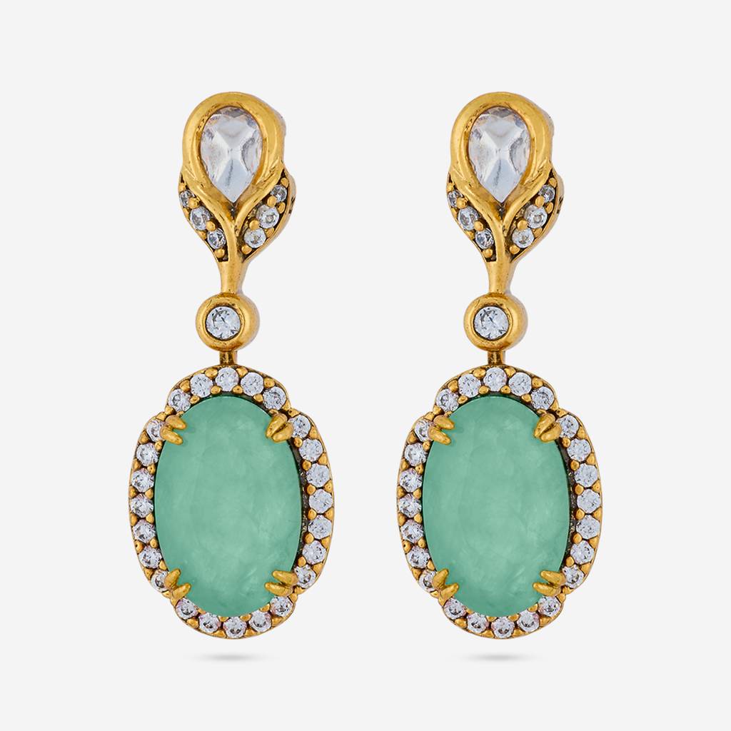 Victorian - Plated Bridesmaid Kundan Earring - 461671 : 461672