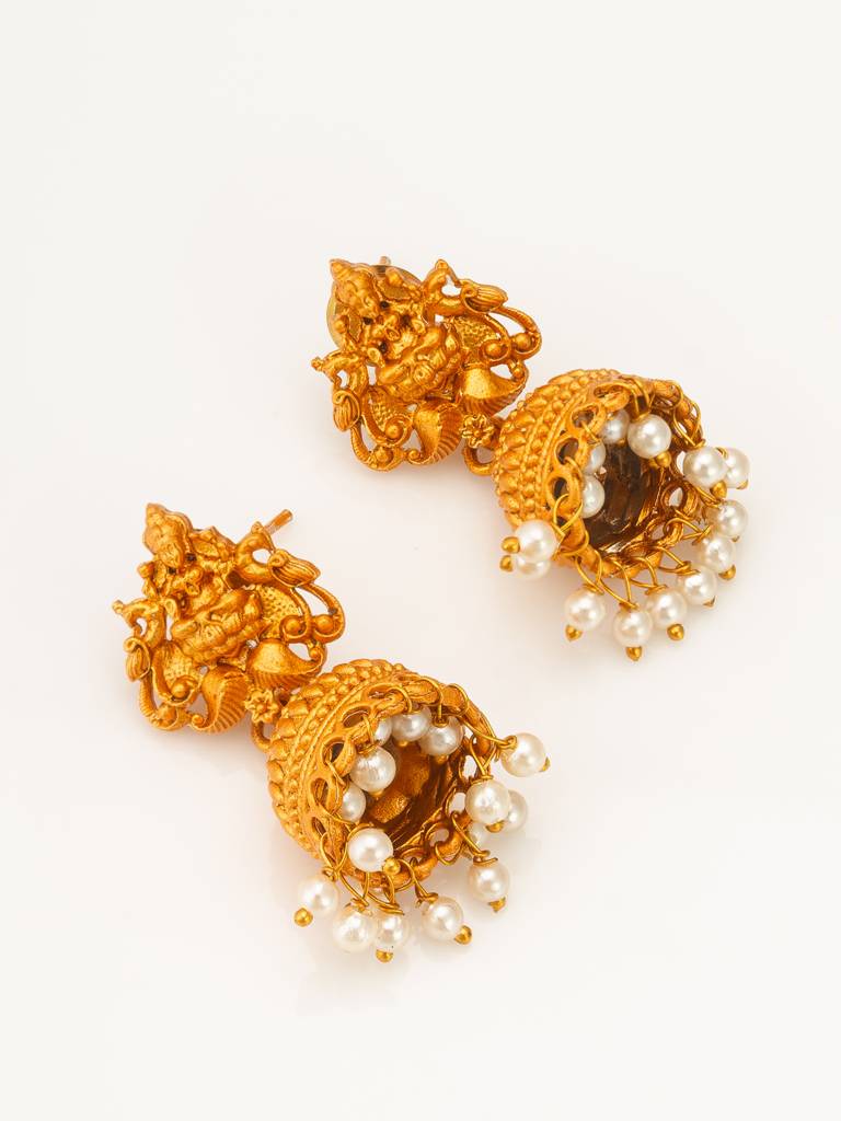 Temple Pendant Pearl Multi-Strand Necklace Set : NK4375