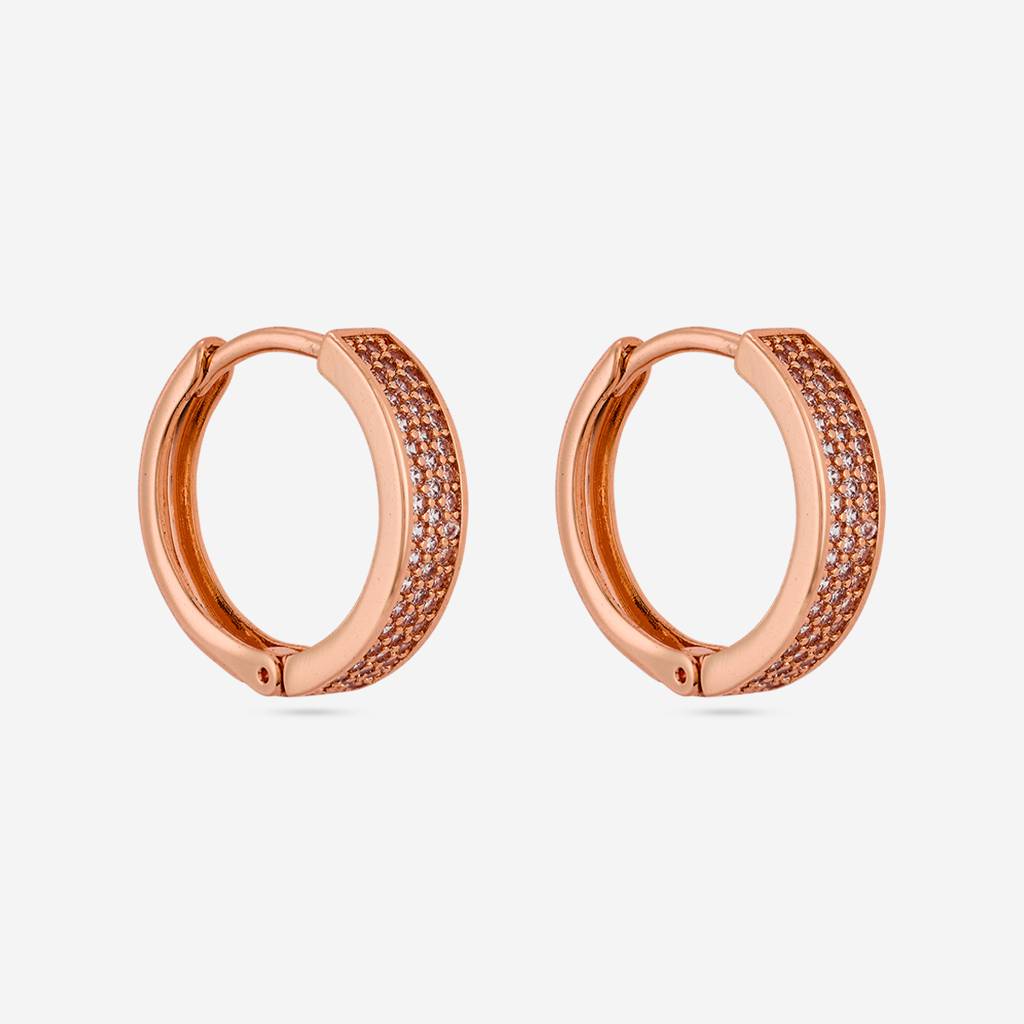 White - Plated Casual Wear Trendy Zircon Earring - 466923 : 466925