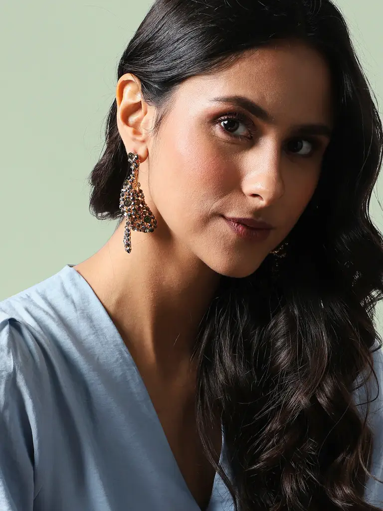 Falisha-Women'S Crystal Abstract Drop Earringss : SOHIER8031