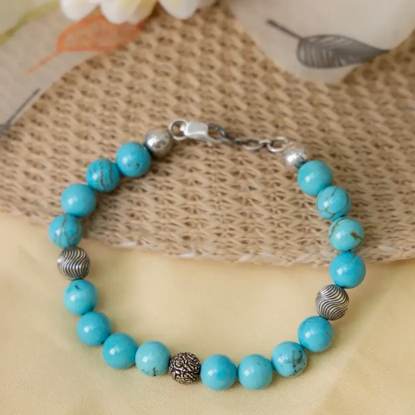 Howlite Turquoise Bracelet : ZV-BRC-NAT-004