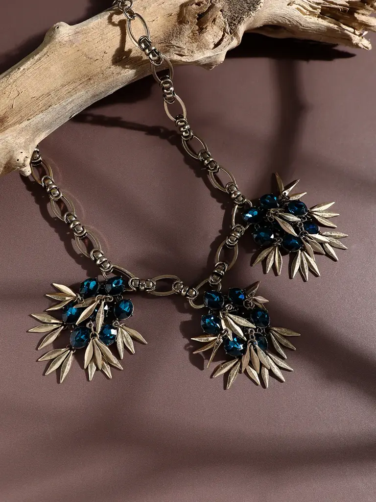 Sunniva-Multicolour Designer Statement Stones Necklace : SOHNCK3583