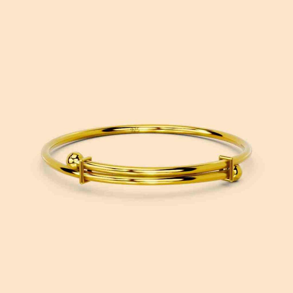 22K Gold Vermeil | Suki Baby Bangle | Pure 925 Sterling Silver With The Thickest Gold Layer : TSBB-SUK-40MM-22K-70047
