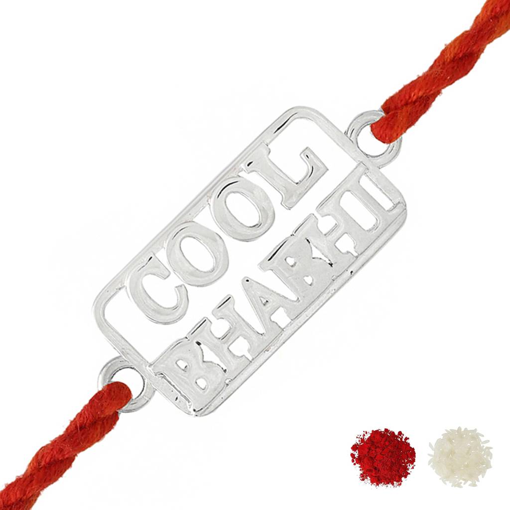 925 Sterling Silver Precious Cool Bhabhi Thread Rakhi For Sister : 8905124509045