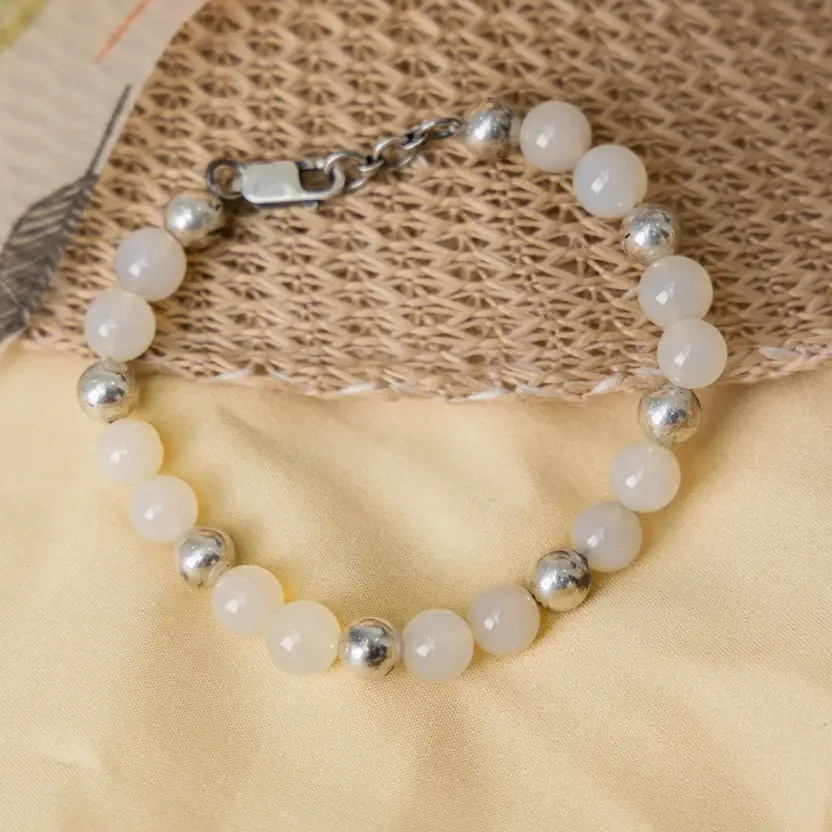 Moonstone Silver Bracelet : ZV-BRC-NAT-003
