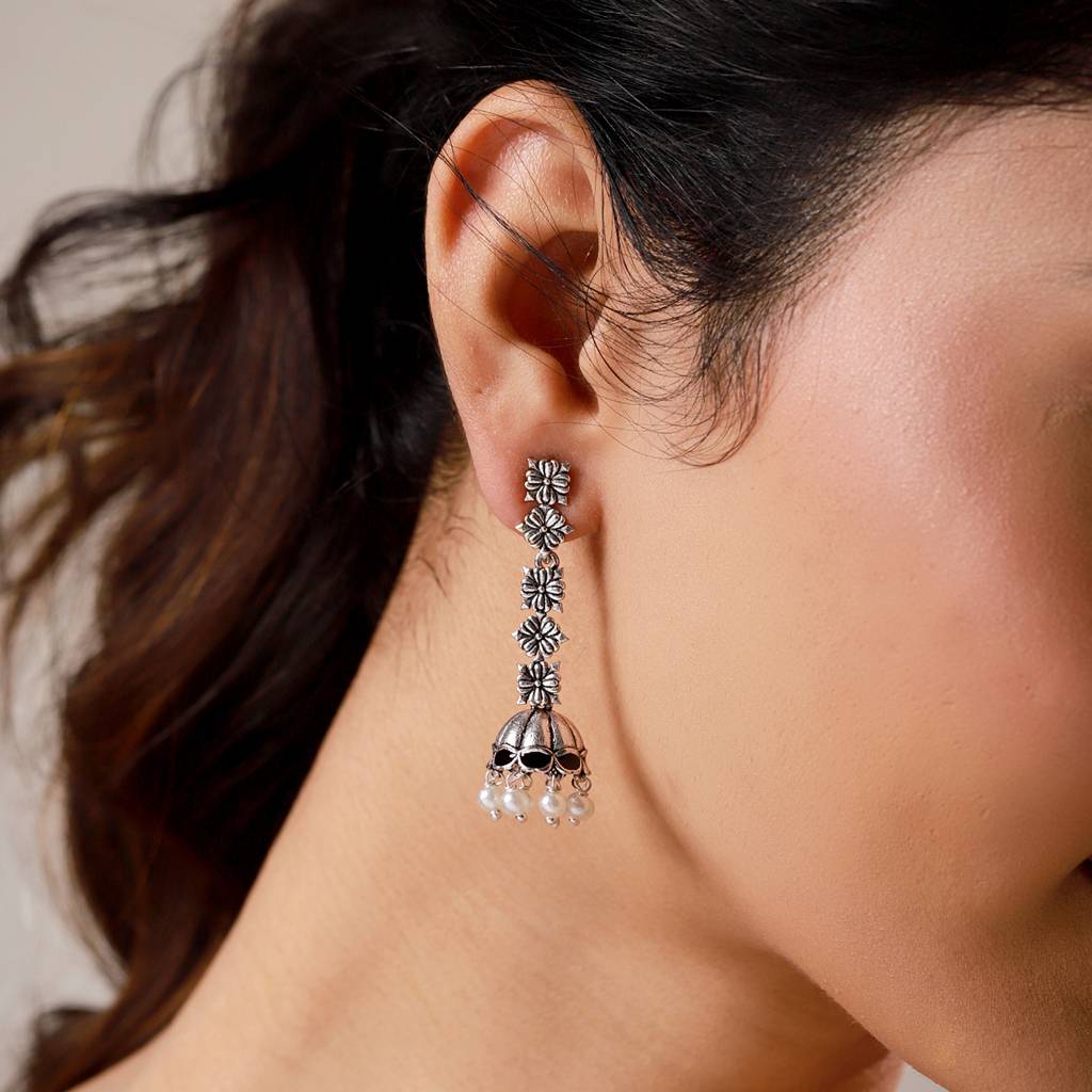 Chandtara Tribal Drop Jhumka Earrings : 8905124584325