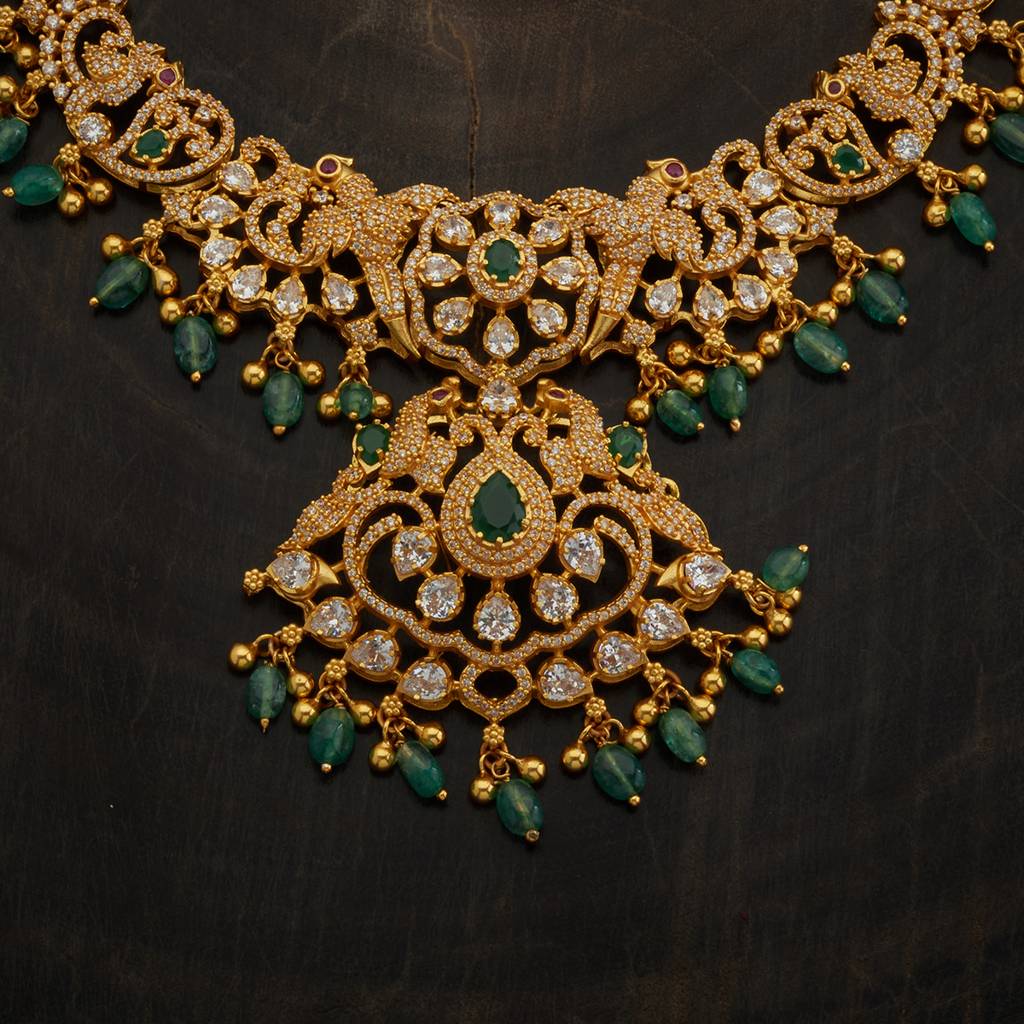 Ruby-Green Gold - Plated Bridesmaid Temple Necklace - 426447 : 426447