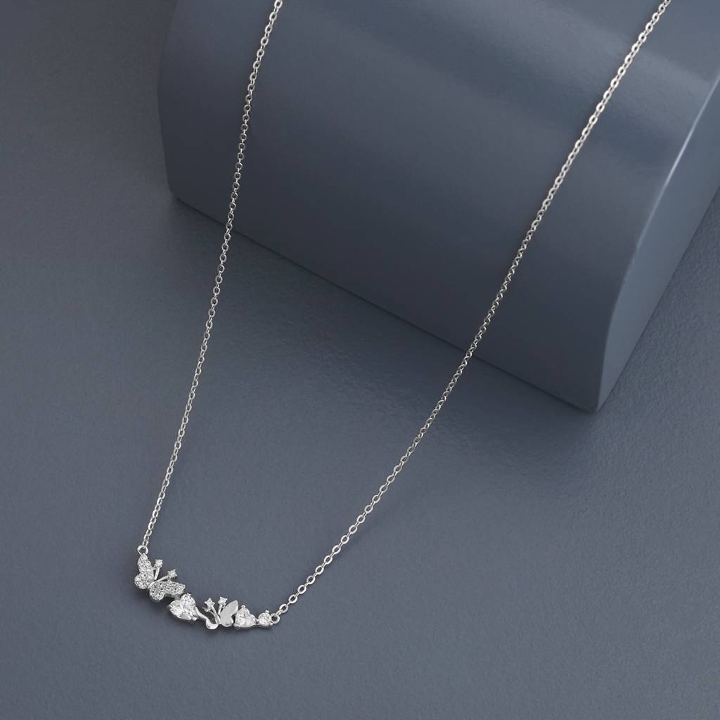 Office Wear Silver Necklace - 465789 : 465790