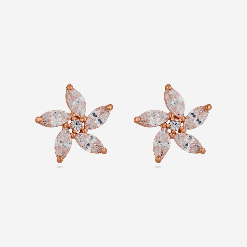 White - Plated Casual Wear Trendy Zircon Earring - 466985 : 466987