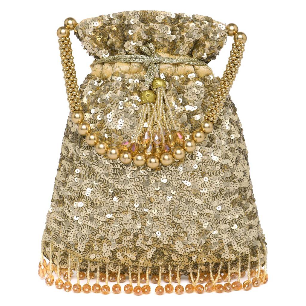 Potli Bags For Women Evening Bag Clutch Ethnic Bride Purse With Drawstring (P15Crm) : P15G