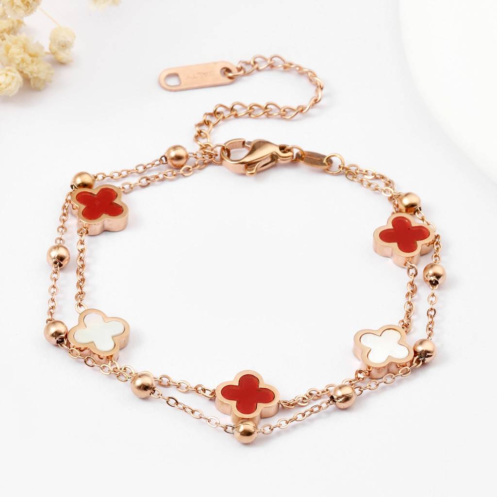 Lucky Clover Bracelet : BS14258-RG-MLT