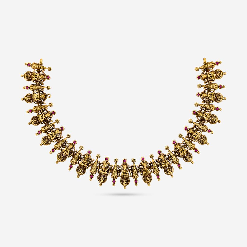 Ruby Gold Plated - Bridesmaid Antique Necklace - 462668 : 462668