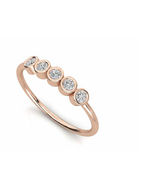 Bezel Set Contemporary Ring - In 925 Sterling Silver - White Finish : TGDR1195-R-6