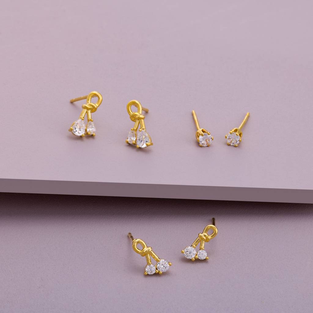 White Gold - Plated Casual Wear Trendy Zircon Earring - 460549 : 460549