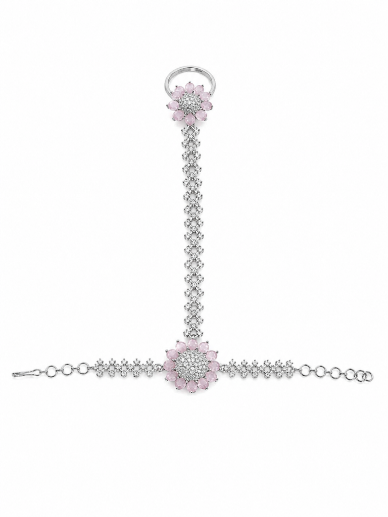 Boho Zircon Diamond Hathphool Bracelet : YI24A1043B