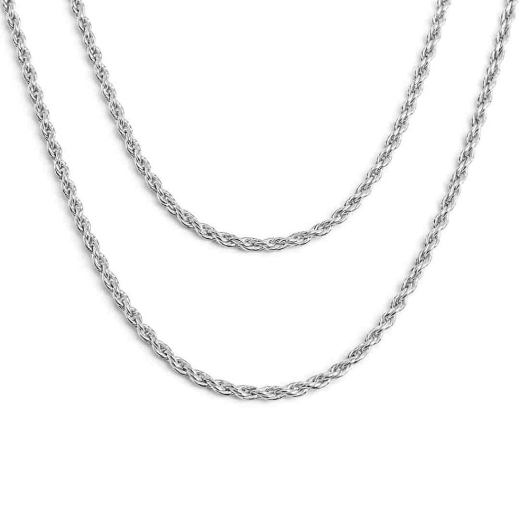 White Rohdium | Men'S Growth Chain | Pure 925 Sterling Silver With The Thickest Gold Layer : TSCH-GRO-20-WRS-70038