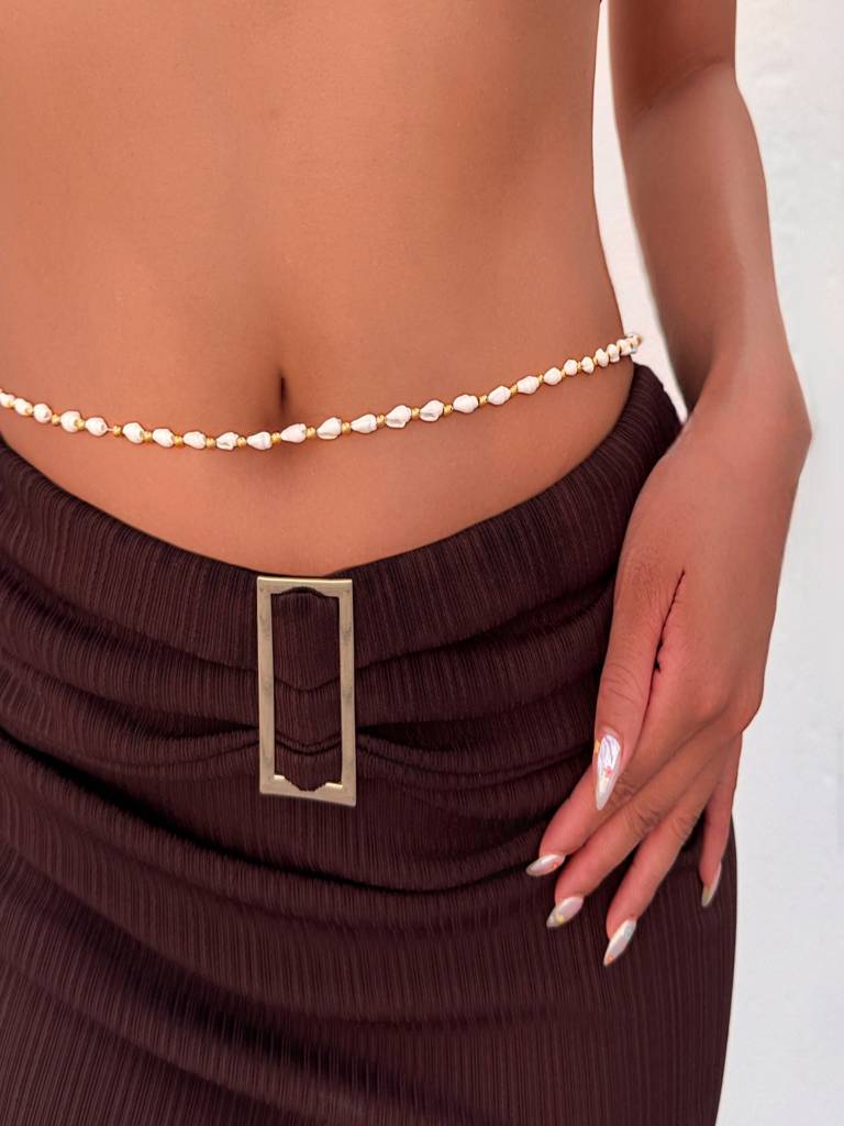 ✨ Gilded Glamour Beaded Waist Belt ✨ Sea Spell Waist Chain Belt in stunning gold to add a touch  main image 4
