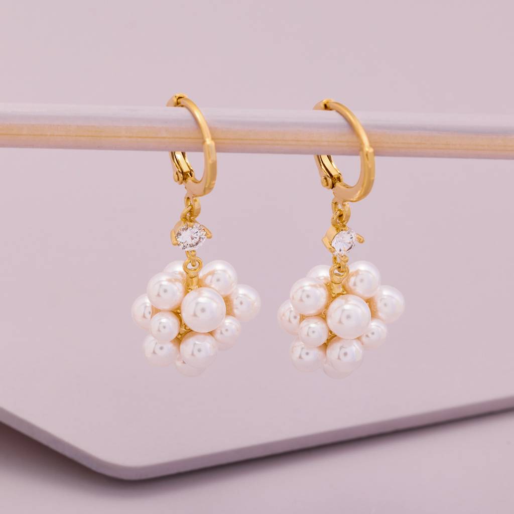 Pearl Gold - Plated Casual Wear Trendy Zircon Earring - 464587 : 464587