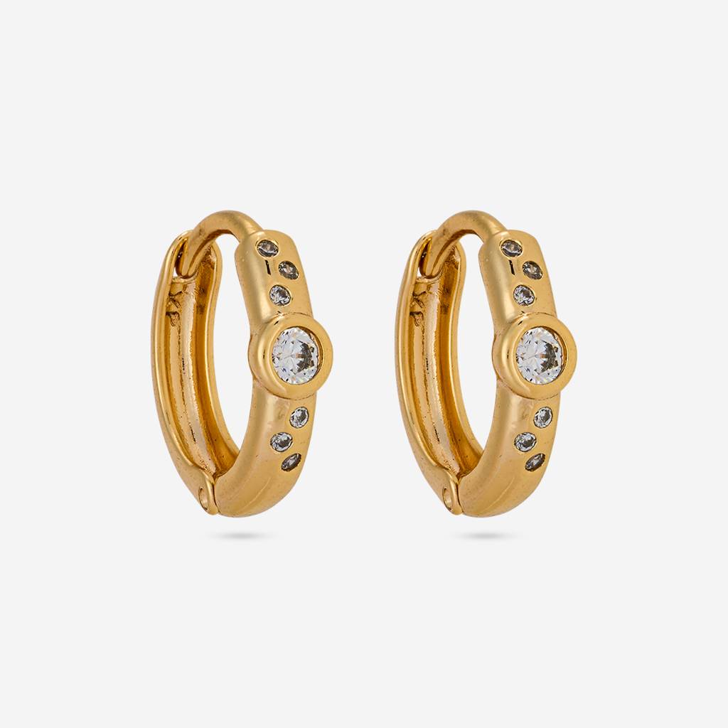 White Gold - Plated Casual Wear Trendy Zircon Earring - 464552 : 464552