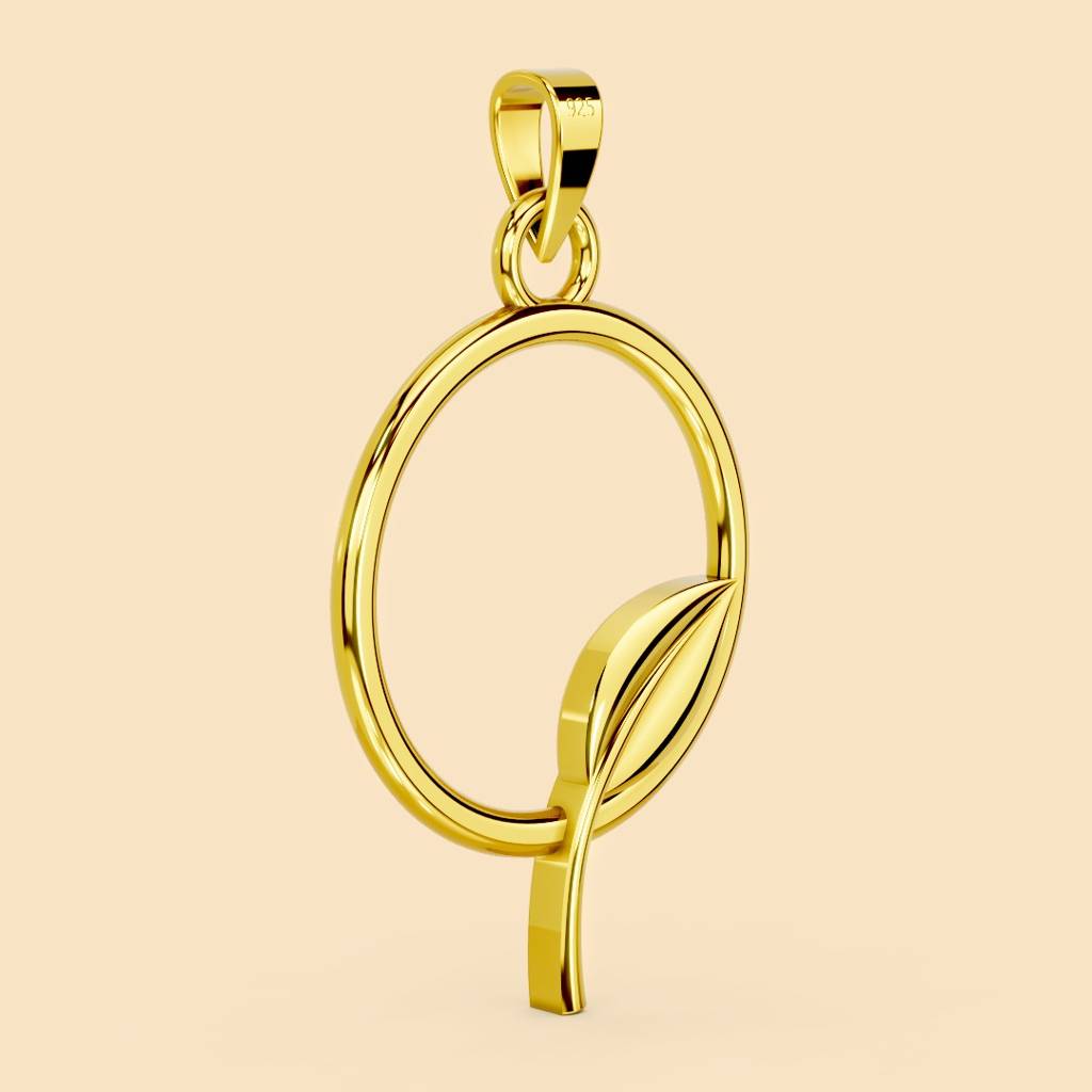22K Gold Vermeil |Lush Leaf Pendant (Without Chain)| Pure 925 Sterling Silver With The Thickest Gold Layer : TSPN-LUS-22K-13051