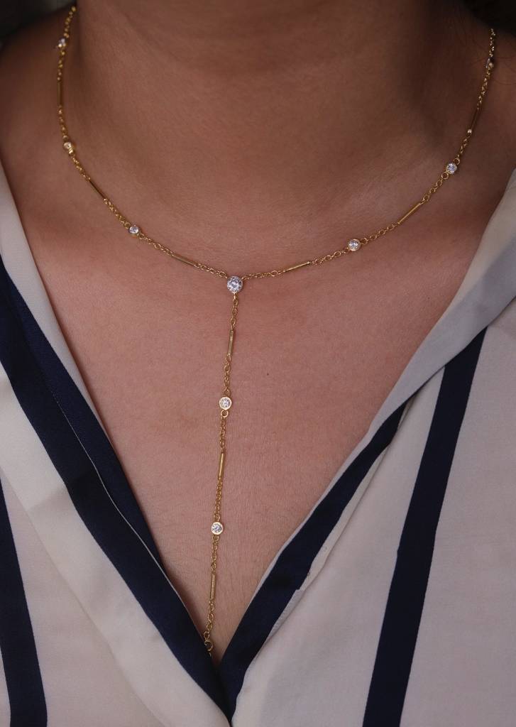 Diamond Chain Lariat Necklace : LAR_DIAMOCH_S_3365