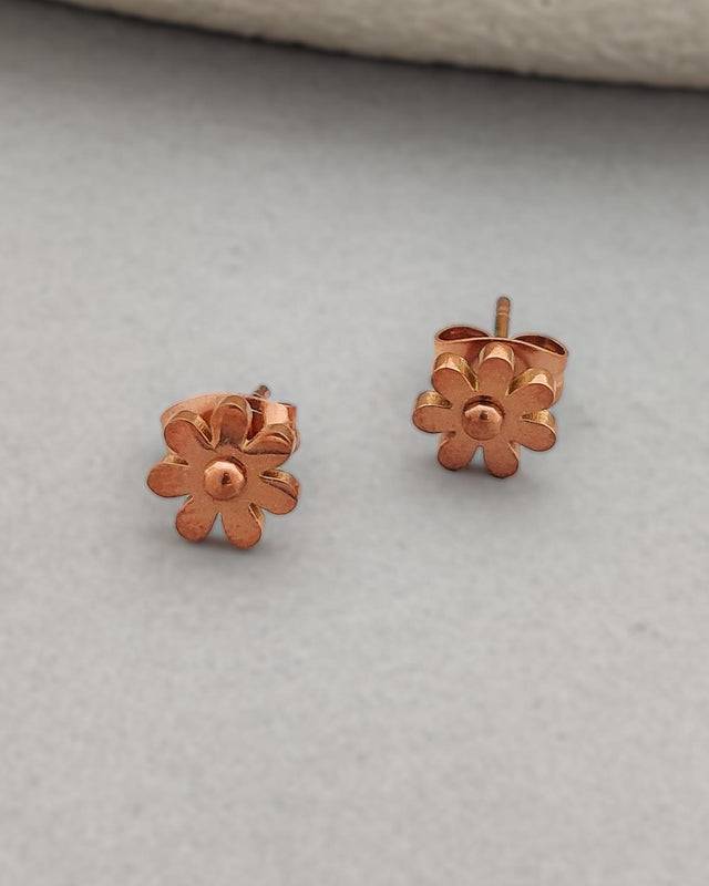 Rosegold Mini Flower Studs : E-SD-5-0