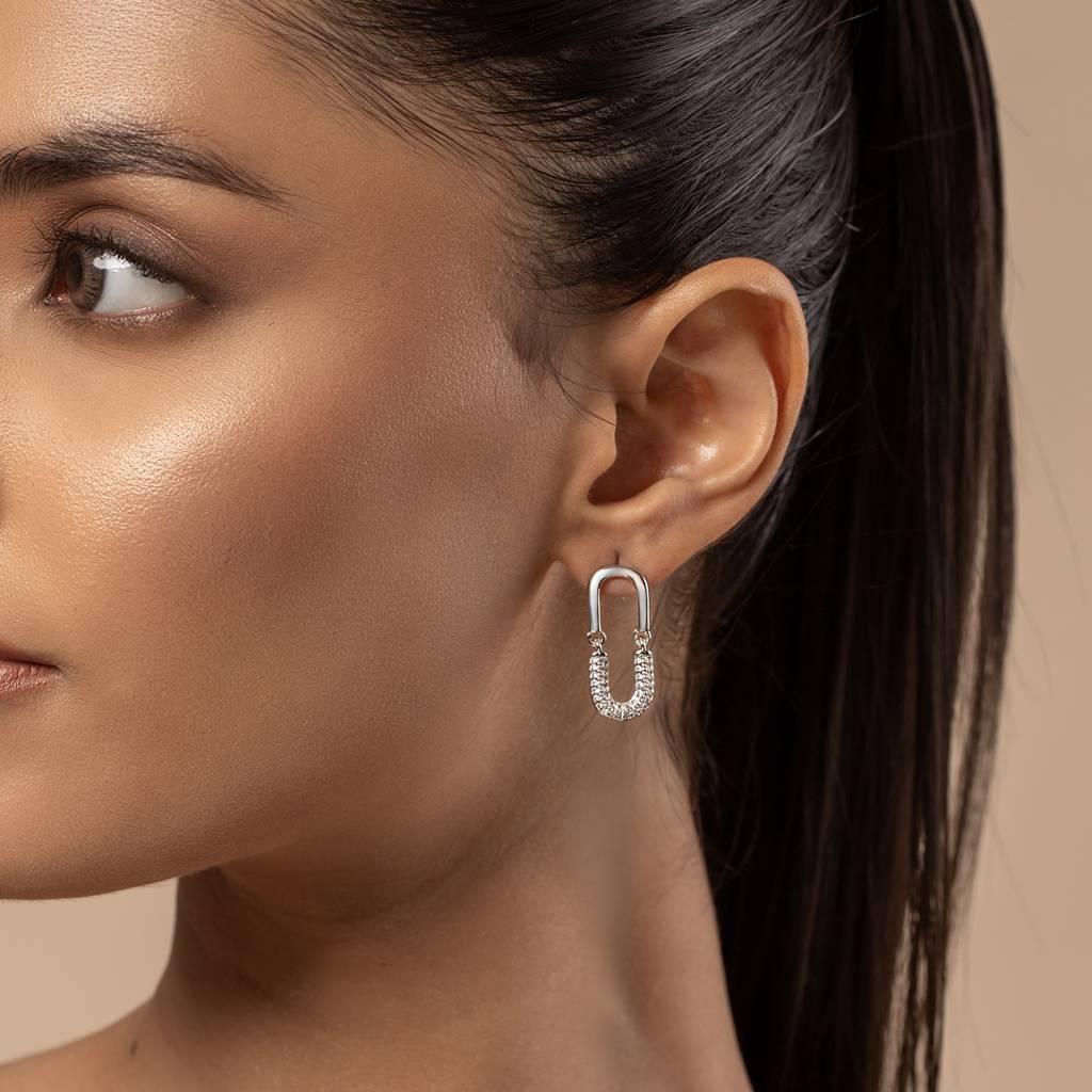Korean Bling Silverspark Loop Drop Earrings : 8905124568318