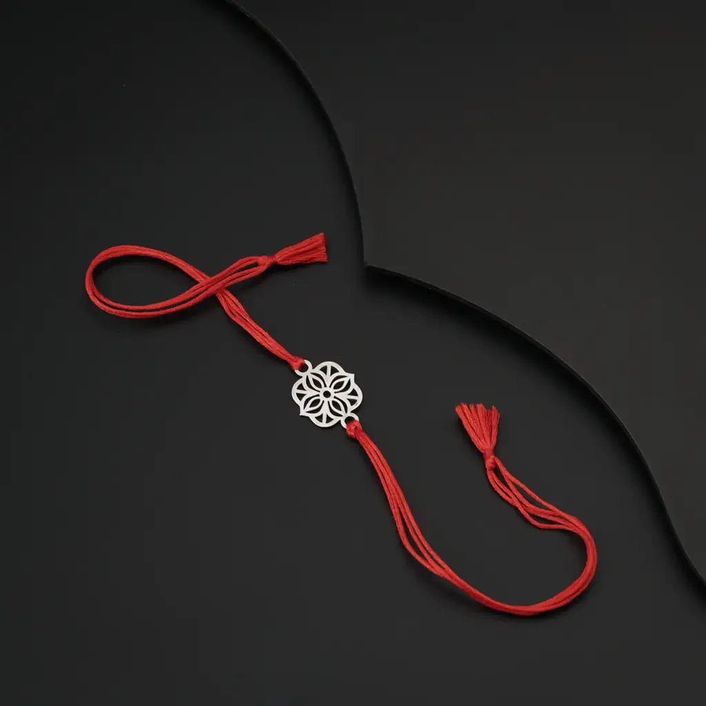 Silver Laser Cut Rakhi : 72147351