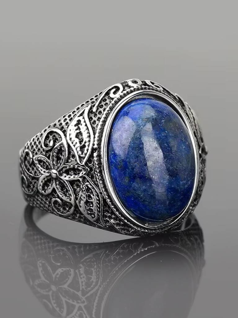 Peora Silver Plated Stone Studded Finger Ring Fashion Fancy Jewellery Gift For Men & Boys (Us-9) : PX9R80-9