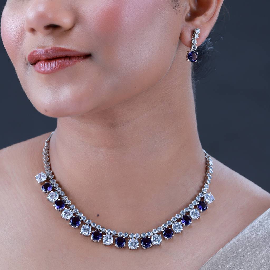 Sparkling Elegance Purple Cz Set : 8905124585087