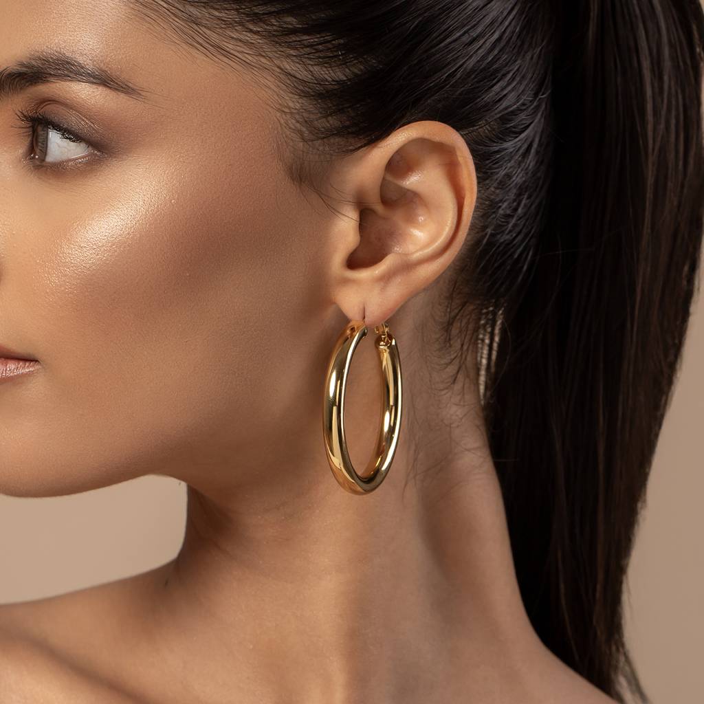 Korean Bling Neo Classic Hoops Earrings : 8905124568233