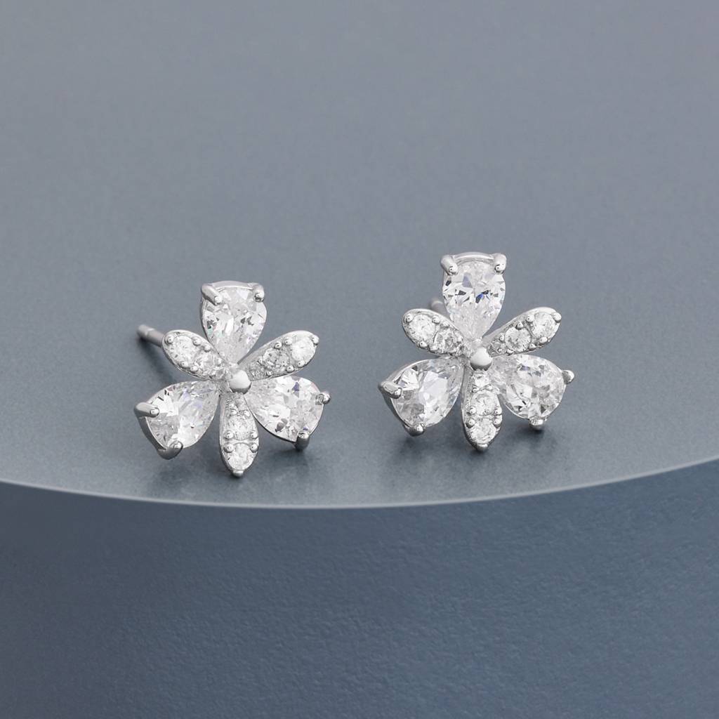 Office Wear Silver Earring - 465595 : 465596