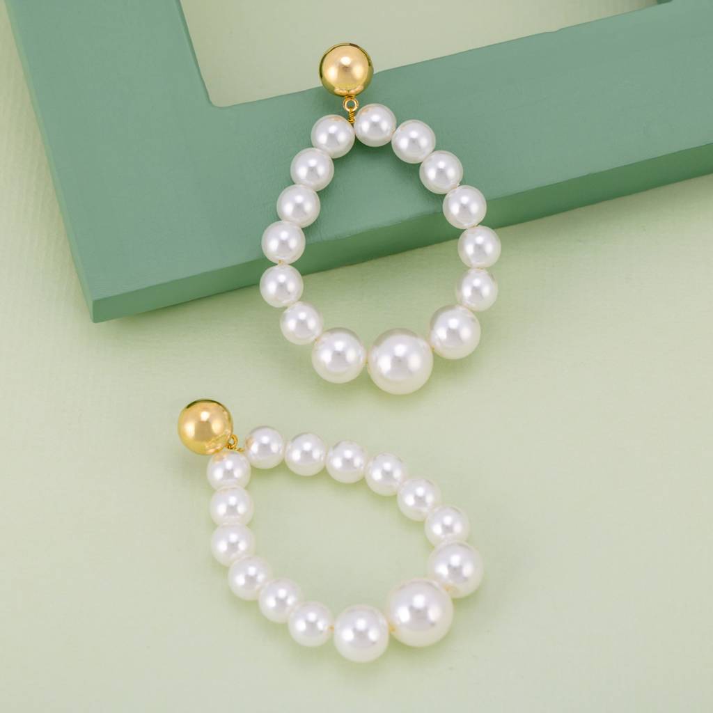 Pearl Gold - Plated Casual Wear Trendy Earring - 446181 : 446181
