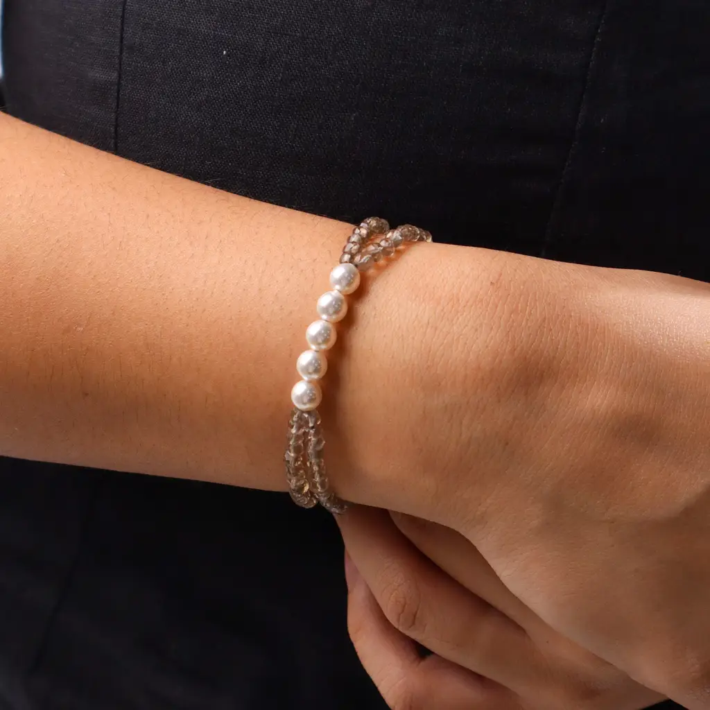 Smoky Quartz & Pearl Bracelet : 55664023
