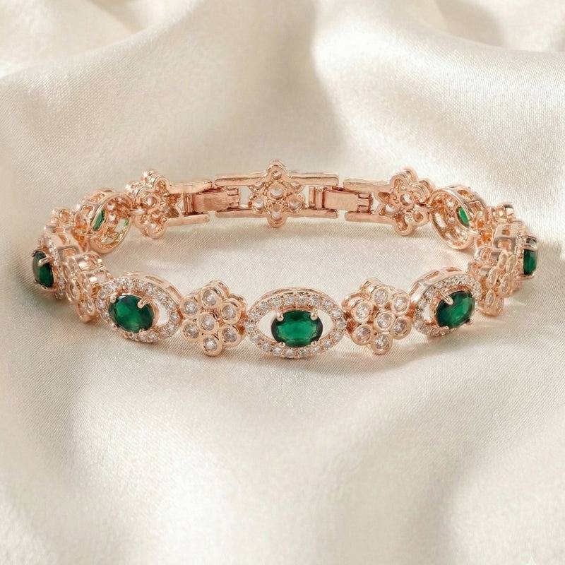 Rose Gold Plated Cz Tennis Bracelet For Women | Elegant Wear : AD-142-RGGNBR